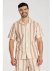 South Beach Red 100% Cotton Jacquard Short Sleeve Shirt - Image 1 of 1