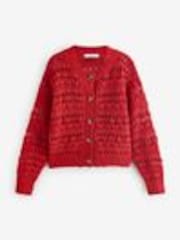 Red 100% Cotton Stitch Knitted Cardigan - Image 1 of 1