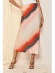 Friends Like These Orange Ombre Satin Maxi Skirt - Image 1 of 1