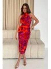 Girl In Mind Orange Alessia Halter Neck Midi Dress - Image 1 of 1