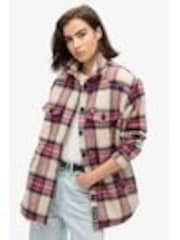 Superdry Brown Borg Check Overshirt - Image 1 of 1