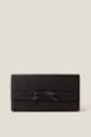 Accessorize Black Bow Satin Clutch Bag - Image 1 of 1