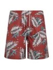 Weird Fish Brown Belukha Printed Swim Shorts - Image 1 of 1