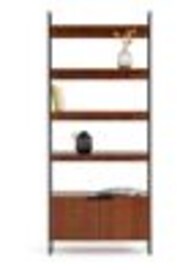 La Redoute Intérieurs WalnutBlack Watford Vintage Walnut Steel Shelving Unit H190cm - Image 1 of 1