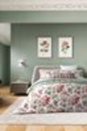 Bedeck of Belfast Linen Mulberry Red Green Elswyth Duvet Cover and Pillowcase Set - Image 1 of 1