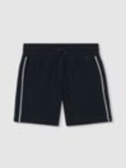 Azul marino - Reiss Pinta Cotton Textured Piped Shorts - Imagen 1 de 1