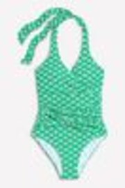 Groen - Boden Levanzo halterbadpak met rimpeling - Image 1 of 1