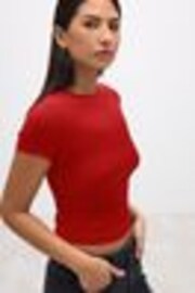 Red Slim Fit Short Sleeve Soft Touch Polyamide T-Shirt - Image 1 of 1