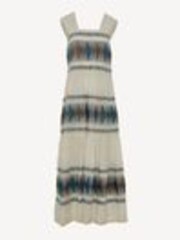 Devotion Twins ELEGANT Embroidered Stripe Maxi 100% Cotton Dress - Image 1 of 1