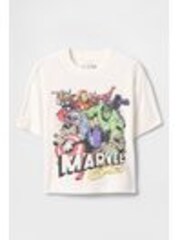 Weiß - Gap – Oversized-T-Shirt mit kurzen Ärmeln und Marvel-Design (6M.–5J.) - Bild 1 von 1