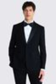MOSS Black Slim Fit Wool Notch Lapel Tuxedo Jacket - Image 1 of 1