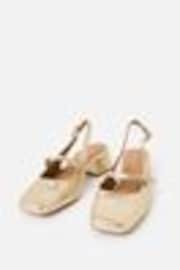 Oliver Bonas Gold Mary Jane Metallic Leather Heeled Slingbacks - Image 1 of 1