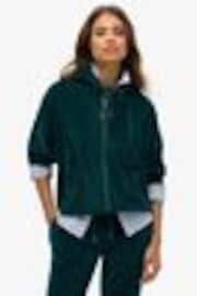 Superdry Green Velour Zip Hoodie - Image 1 of 1