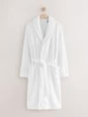 White Cotton Towelling Dressing Gown - Image 1 of 1