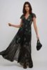 Religion Black Indium Maxi Dress With Button Thru Detail And Cap Sleeves - Image 1 of 1