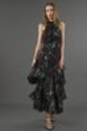Religion Green Taylor Maxi Dress With Full Frill Skirt - Image 1 of 1
