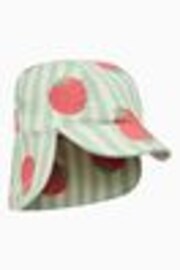 MORI Green Strawberry Stripe Neck Cover Swim Hat UPF 50+ - Image 1 of 1