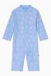 MORI Blue UPF 50+ Flamingo Sun Safe Zip-Up Swimsuit - Image 1 of 1
