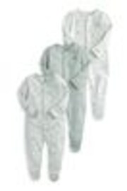 Mamas & Papas Blue Whale 100% Cotton Sleepsuits 3 Pack - Image 1 of 1