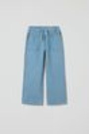 Polarn O Pyret Blue Lightweight 100% Organic Cotton Wide Leg Jeans - Image 1 of 1