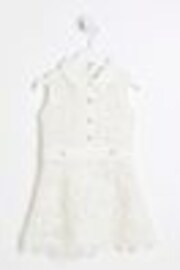 River Island White Girls Lace Collar Shirt Dress - Image 1 of 1