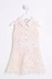 River Island Pink Light Girls Lace Collar Shirt Dress - Image 1 of 1