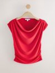 Red Sleeveless Drape Top - Image 1 of 1