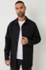 Threadbare Black Showerproof Longline Mac - Image 1 of 1