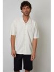 Threadbare Cream Textured Revere Collar Short Sleeve Shirt - Image 1 of 1