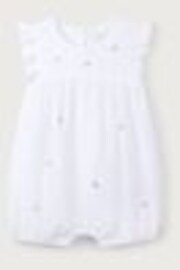 The White Company Baby 100% Cotton Crinkle Strawberry And Cherries White Shortie - Image 1 of 1