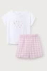 The White Company Relaxed Fit Pink You're The Sweetest Shortie Pyjamas - Image 1 of 1