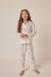 Розовая пижама из 100% хлопка с цветочным принтом The White Company - Изображение 1 из 1