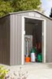 Rowlinson Light Grey Trentvale 6 x 4ft Metal Garden Apex Shed, Foundation Kit & Assembly - Image 1 of 1