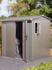 Rowlinson Grey Brentvale 8 x 6ft Metal Garden Apex Shed - Image 1 of 1