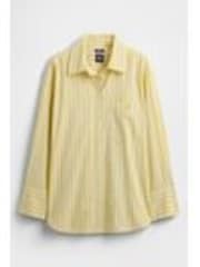 Gap Yellow Cotton Poplin Striped Oversized Shirt - Image 1 of 1