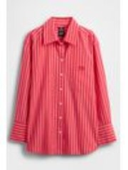 Gap Red Cotton Poplin Striped Oversized Shirt - Image 1 of 1