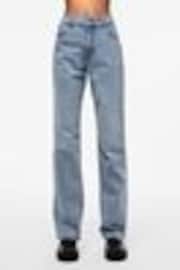 PIECES Blue Straight Leg High Waist Jeans - Image 1 of 1