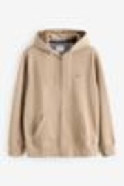 Beige - GANT Regular Fit Shield Zip Up Hoodie - Image 1 of 1