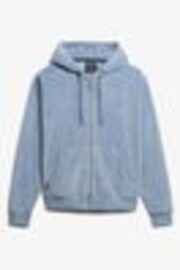 Azul claro - Superdry Velour Zip Hoodie - Imagen 1 de 1