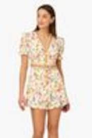Adrianna by Adrianna Papell Puff Sleeve White Romper - Image 1 of 1