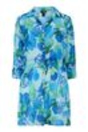 Pour Moi Dark Blue Chiffon Button Through Beach Shirt - Image 1 of 1