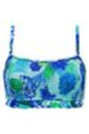 Pour Moi Aqua Blue Tropical Strapless Free Spirit Bikini Top - Image 1 of 1