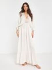 Simply Be Cream Beach to Beach Lurex Maxi Beach Kaftan - Image 1 of 1