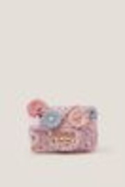 Monsoon Pink Mini Flower Print Boucle Bag - Image 1 of 1