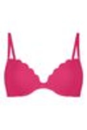 Hunkemoller Scallop Push-up Pink Underwired Bikini Top Cup A - E - Image 1 of 1