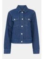 Whistles Blue 100% Cotton Pinstripe Denim Jacket - Image 1 of 1