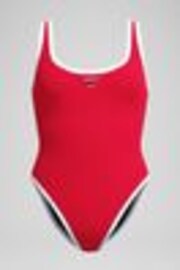 Speedo Red Womens Solid Scoop Bound Swimsuit - Image 1 of 1