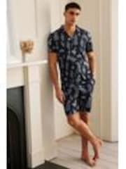 Chelsea Peers Blue Midnight Leopard Short Pyjamas Set - Image 1 of 1