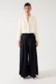 LK Bennett Carla Cotton Blend Cropped Collar And Revere Fray Detail Jacket - Image 1 of 1