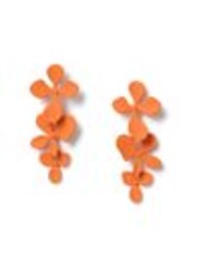 Aela Orange Flower Powdercoat Drop Earrings - Image 1 of 1